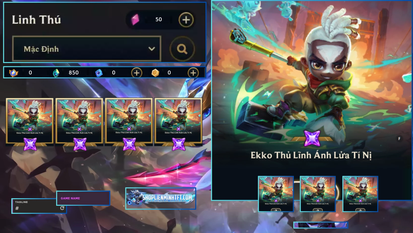 EKKO THỦ LĨNH ÁNH LỬA TÍ NỊ  CLONE